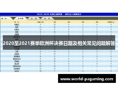 2020至2021赛季欧洲杯决赛日期及相关常见问题解答