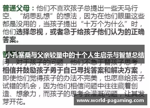 小孔塞桑与父亲较量中的十个人生启示与智慧总结